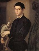 Agnolo Bronzino Portrait d'un sculpteur on d'un jeune amateur oil
